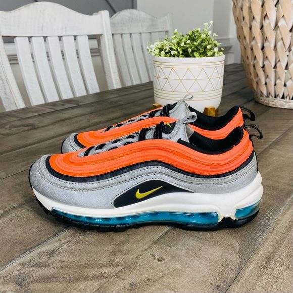 Nike Shoes - Nike Air Max 97 GS Metallic Silver Speed Yellow Athletic Sneakers 7